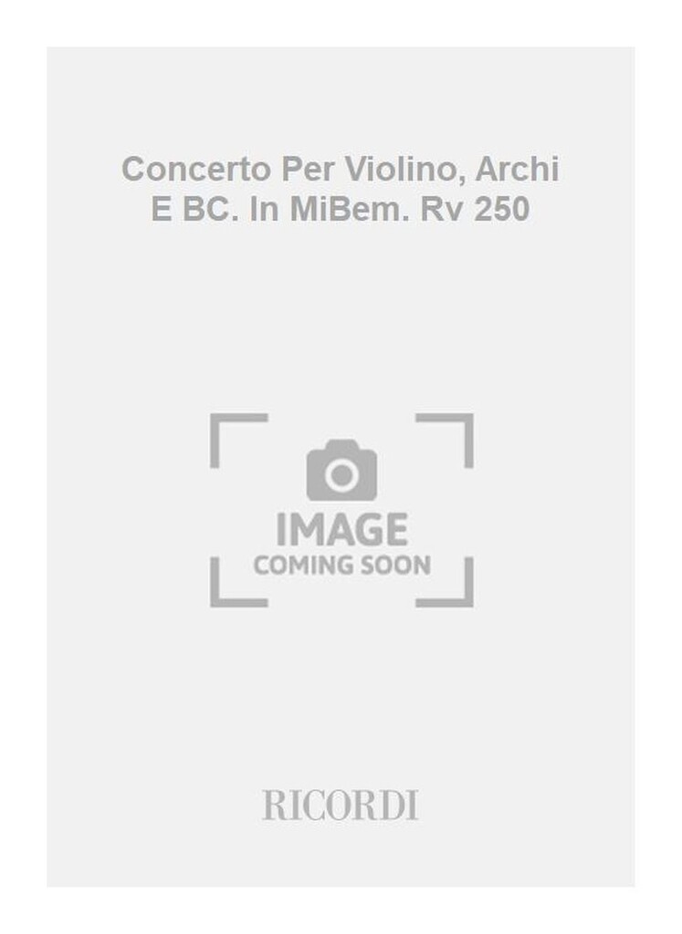 Concerti Per Vl., Archi E B.C.: In Mi Bem. Rv 250